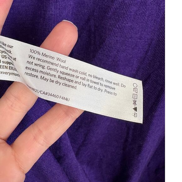 Eileen Fisher Knit Slouchy Pocket Front Tunic Length Merino Wool Sweater XXS - Picture 5 of 5